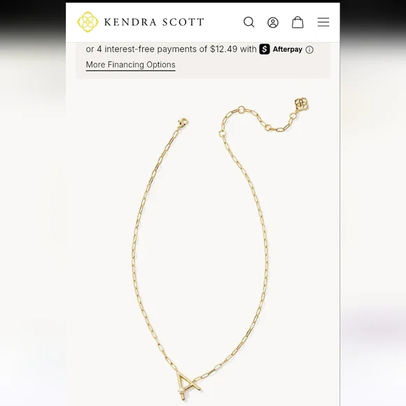 Kendra Scott Gold Initial A Necklace - Picture 3 of 4